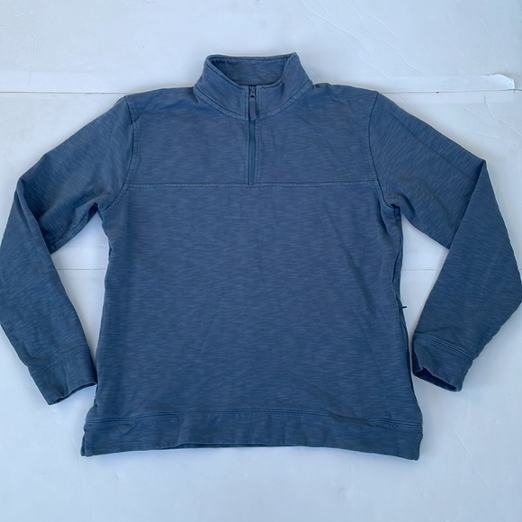 Orvis Blue Quarter-Zip Pullover with Pockets Medium - Picture 13 of 16